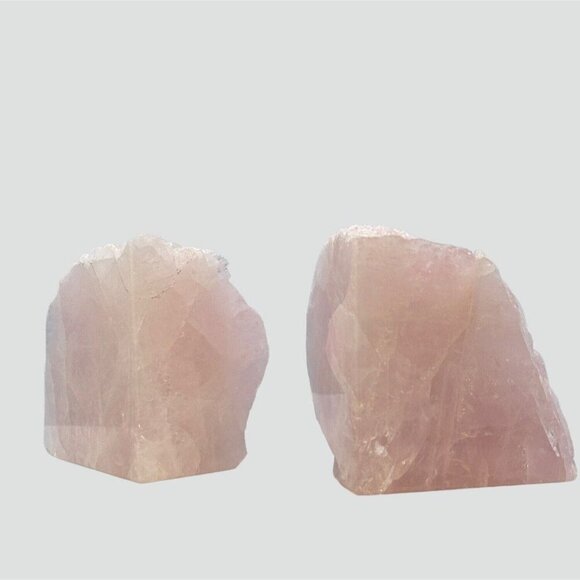 Crystal Bookends Rose Quartz Natural Characteristics, Pink Crystal Bookends (AB) - Picture 4 of 11